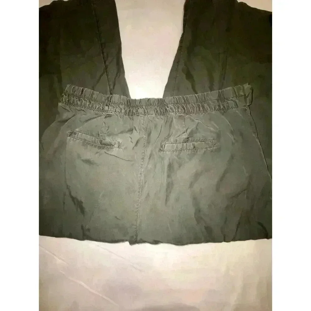 Joe Fresh Womens Olive Green Wide Leg Cropped Pants